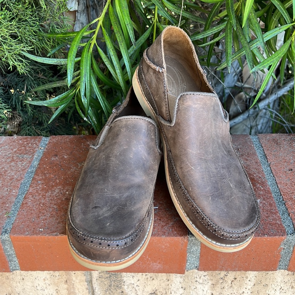 OluKai Brown Leather Loafers